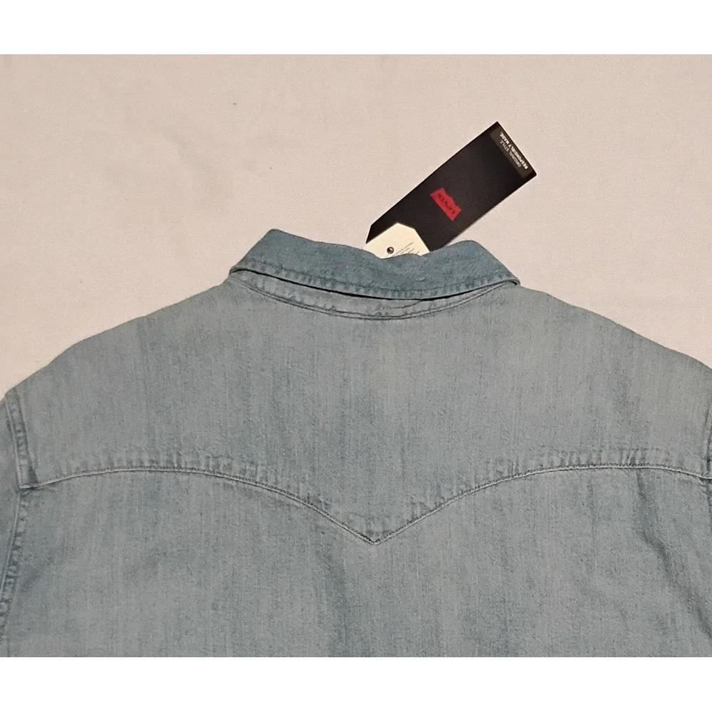 Levi's Barstow Western Shirt XL Denim Pearl Snap Rick Grimes Cosplay NWT